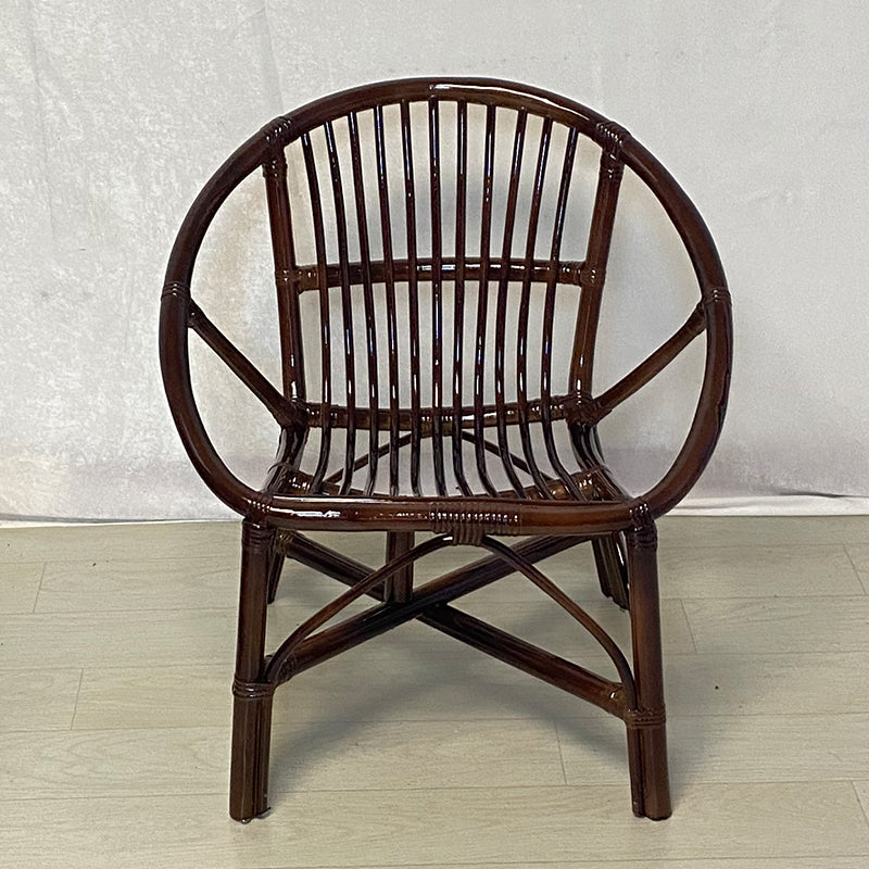 13" Wide Tropical Dining Side Chair Rattan Brown Open Back Outdoor Chair