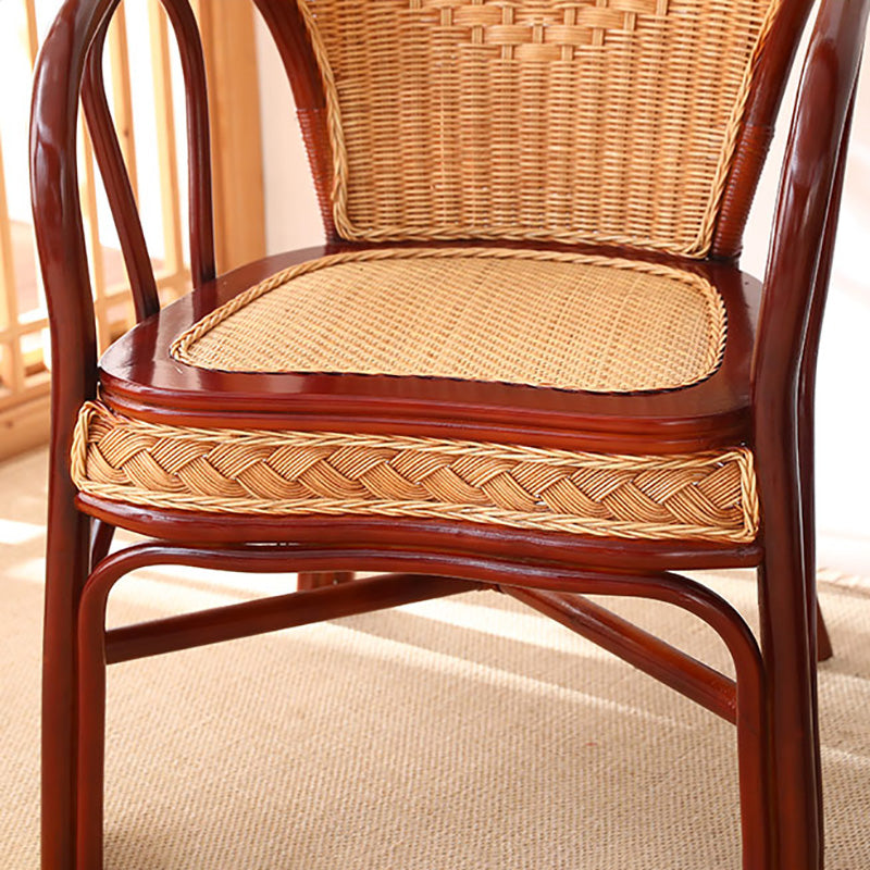 21" Wide Tropical Rattan High Backrest Outdoor Chair with Arm