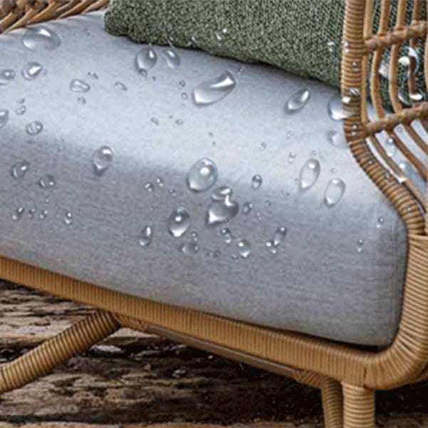 Minimalistic Rattan Patio Sofa Rust Resistant Outdoor Patio Sofa with Cushion