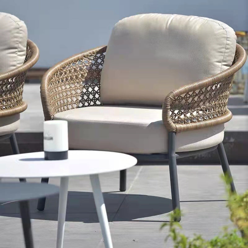 Rust and Water Resistant Patio Sofa Contemporary Outdoor Sofa with Cushion