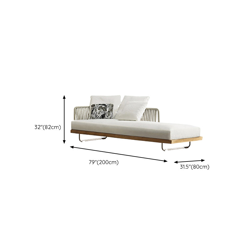 Contemporary Wood Frame Outdoor Sofa Water Resistant Patio Sofa