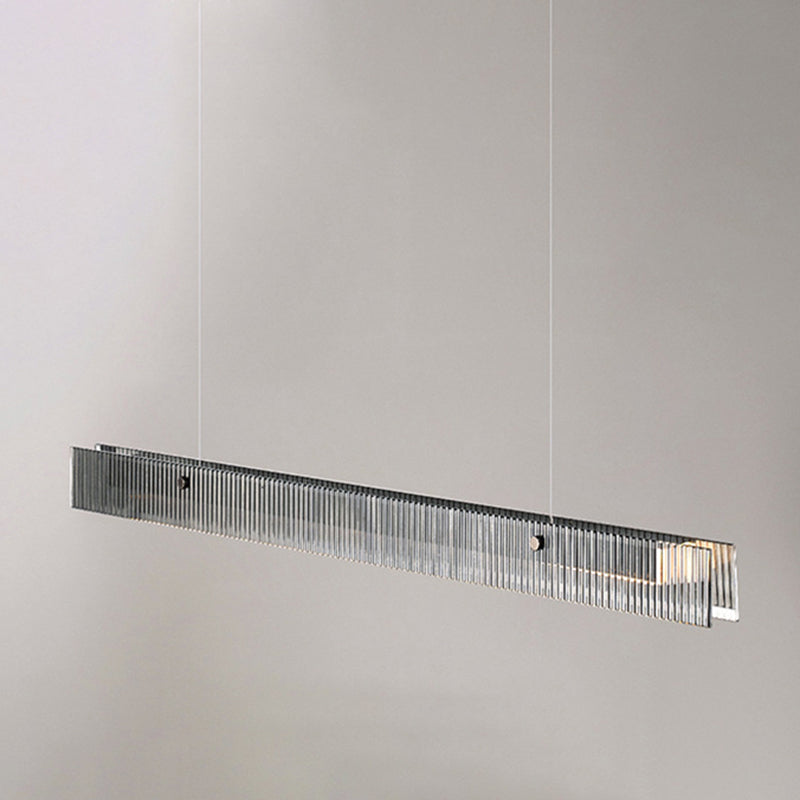 Aluminum Kitchen Island Fixture LED Bar Ceiling Pendant with Glass Shade