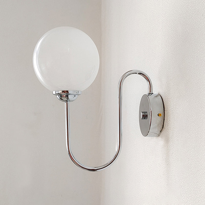 Metal Modern Wall Sconce Ball Shape Wall Light with Glass Shade