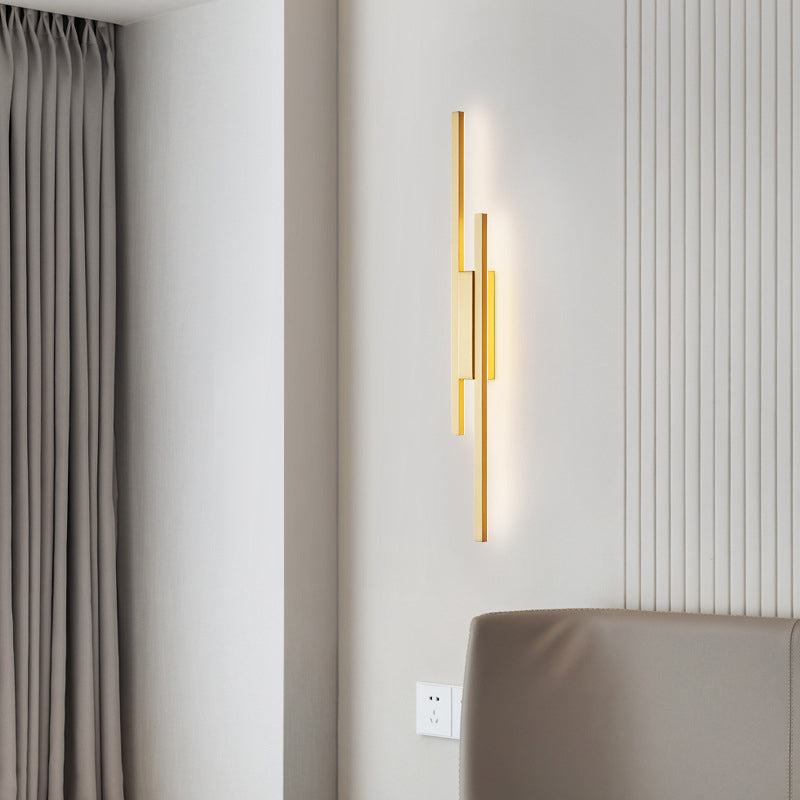 Modernism 2-Light Golden/Black Wall Mounted Sconce LED Linear Wall Light
