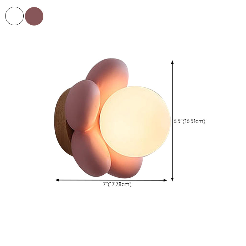 Modern White / Pink Wall Light Fixture Minimalist Wall Light Sconce for Bedroom
