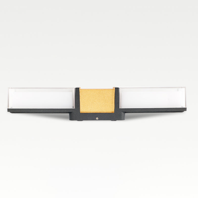 Modern Metal Wall Sconce Rectangle Shape Wall Lamp with Acrylic Shade for Courtyard