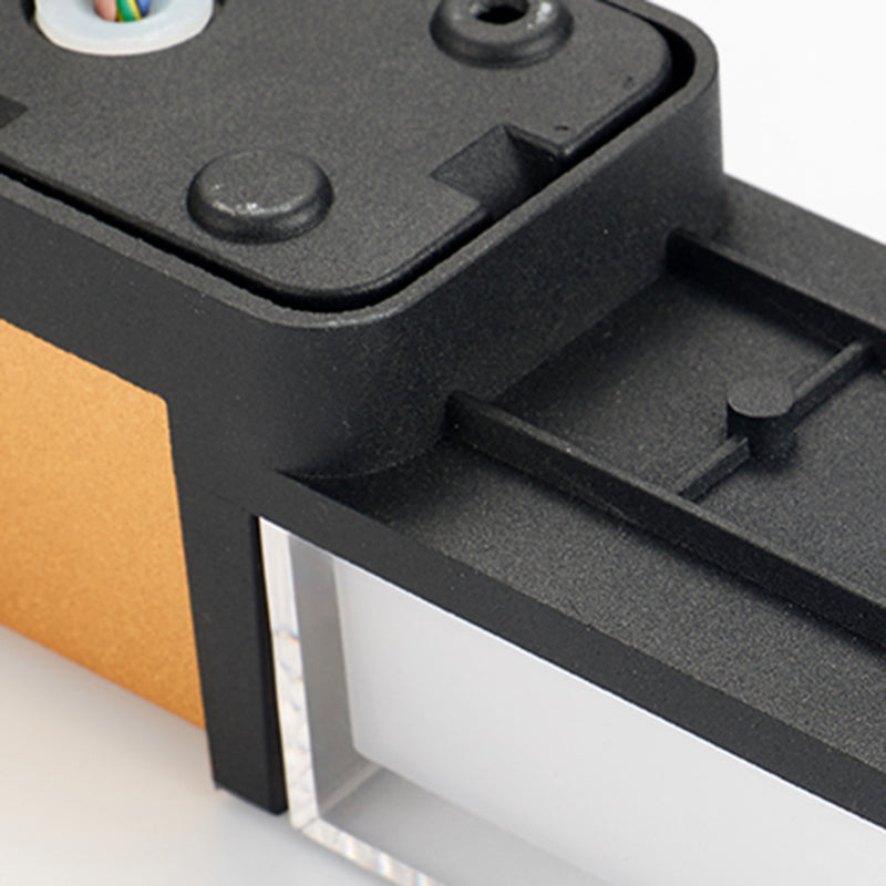 Modern Metal Wall Sconce Rectangle Shape Wall Lamp with Acrylic Shade for Courtyard