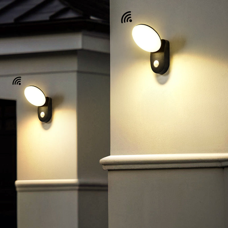 Modern Metal Wall Sconce LED Geometric Shape Wall Light with Acrylic Shade for Courtyard