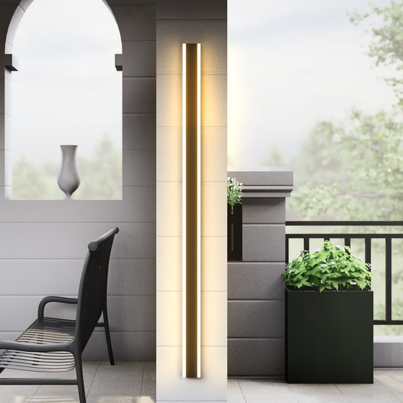 Linear Wall Lighting Simplicity Metal 1 Light Wall Sconces in Black