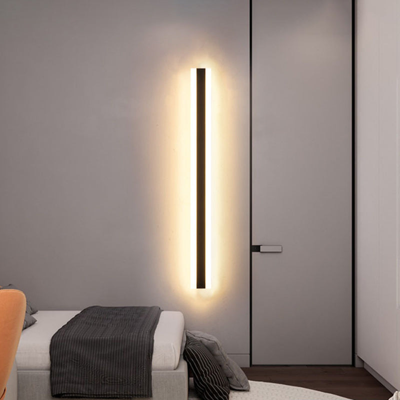Linear Wall Lighting Simplicity Metal 1 Light Wall Sconces in Black