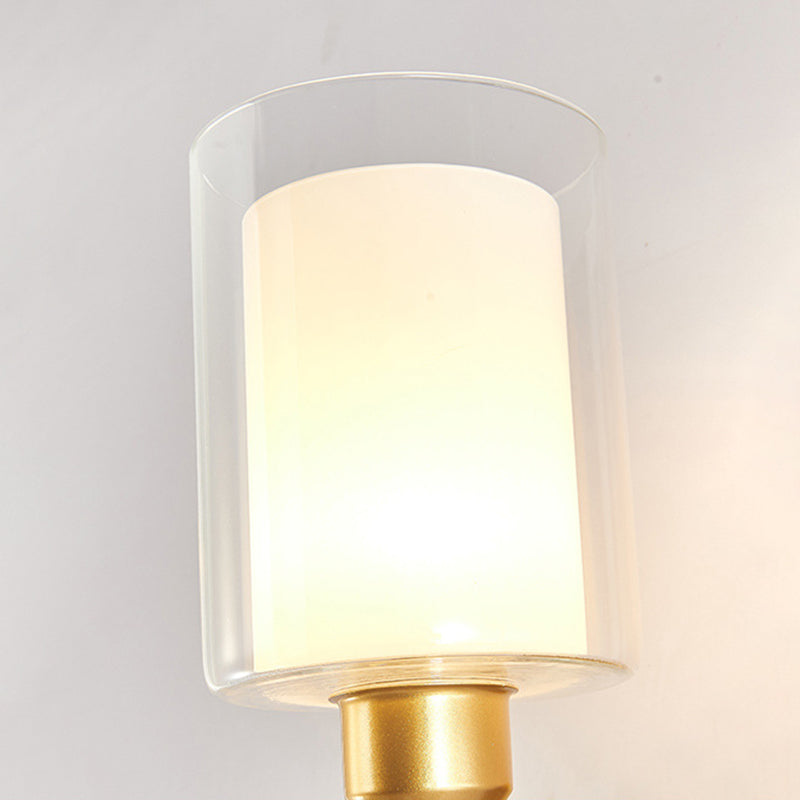 Contemporary Single Bathroom Vanity Light Cylindrical Glass Bath Bar