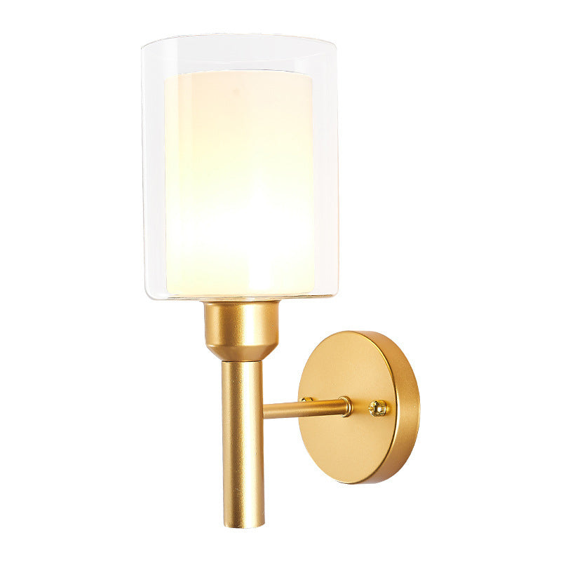 Contemporary Single Bathroom Vanity Light Cylindrical Glass Bath Bar