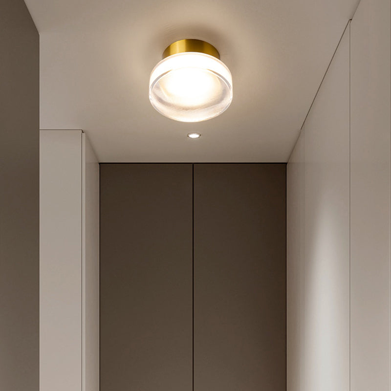 Aluminum and Acrylic Bath Sconce 1 Light Bathroom Vanity Lighting in Black / Gold