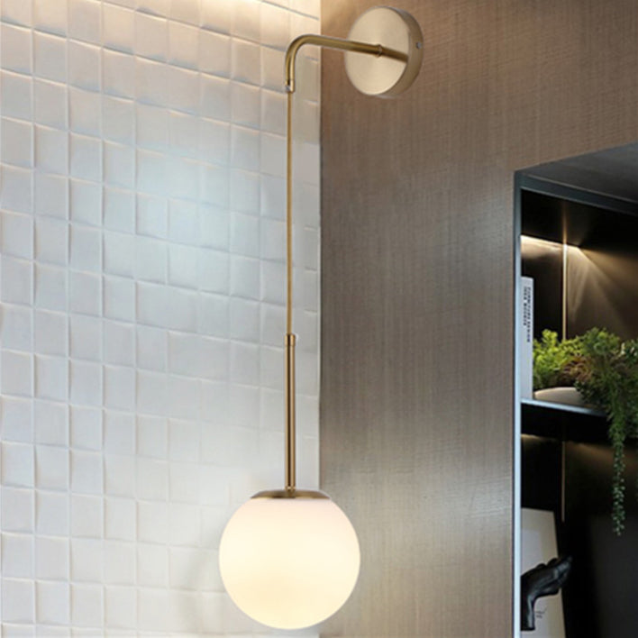 Contemporary Vanity Light Household Glass Shade Wall Light Sconce for Washroom