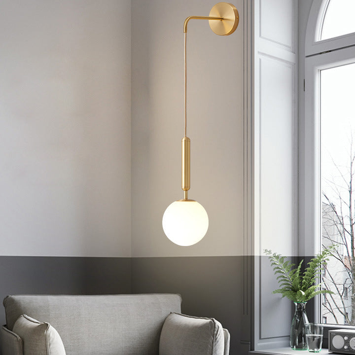 Contemporary Vanity Light Household Glass Shade Wall Light Sconce for Washroom