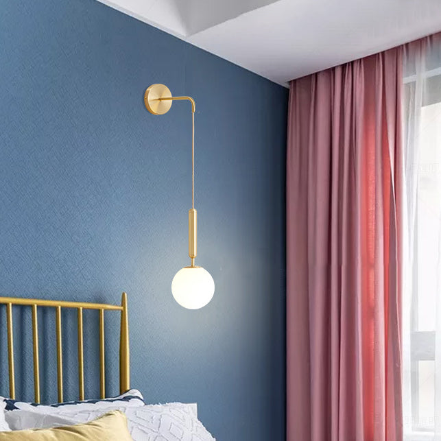 Contemporary Vanity Light Household Glass Shade Wall Light Sconce for Washroom