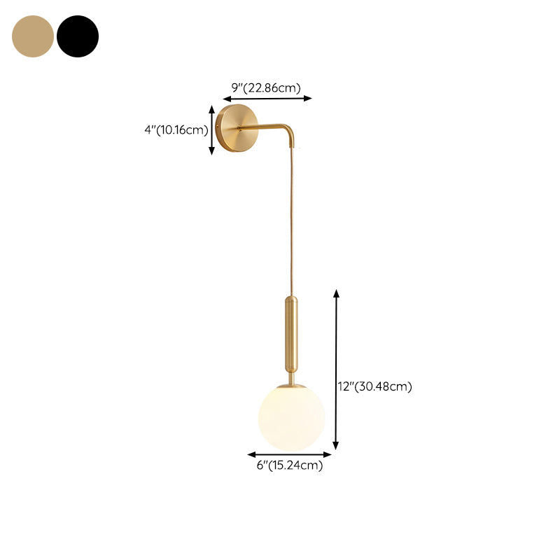 Contemporary Vanity Light Household Glass Shade Wall Light Sconce for Washroom