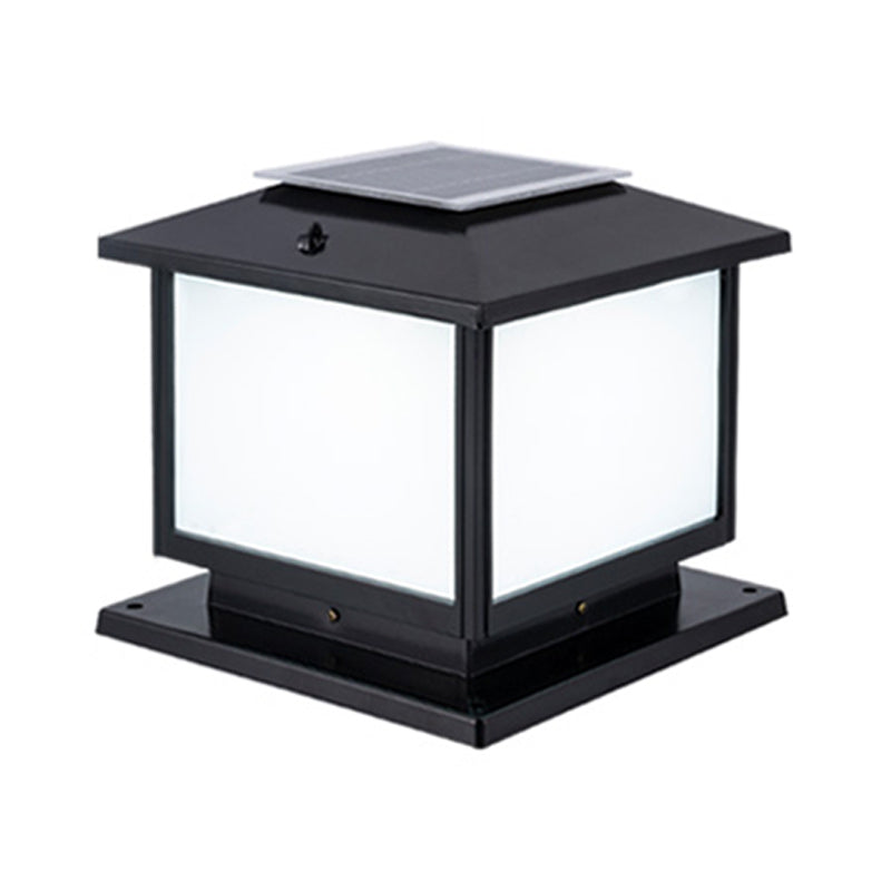 Contemporary Pillar Lamp Creative LED Solar Lighting Fixture for Garden