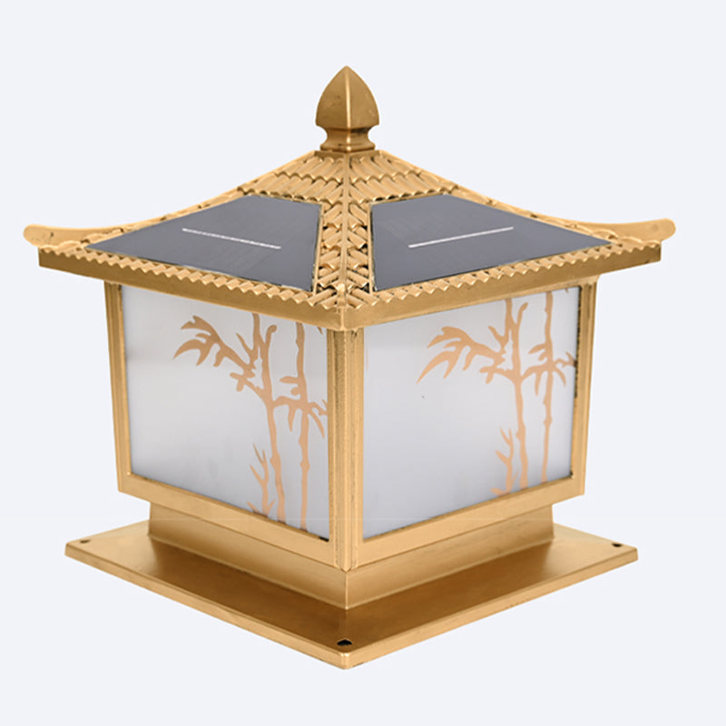 Modern Pillar Lamp Simplicity LED Solar Lighting Fixture for Garden