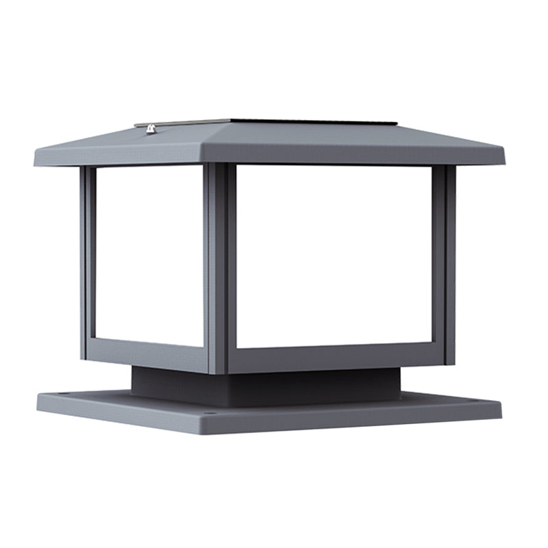 Modern Geometric Pillar Lamp Minimalist LED Solar Lighting Fixture for Garden