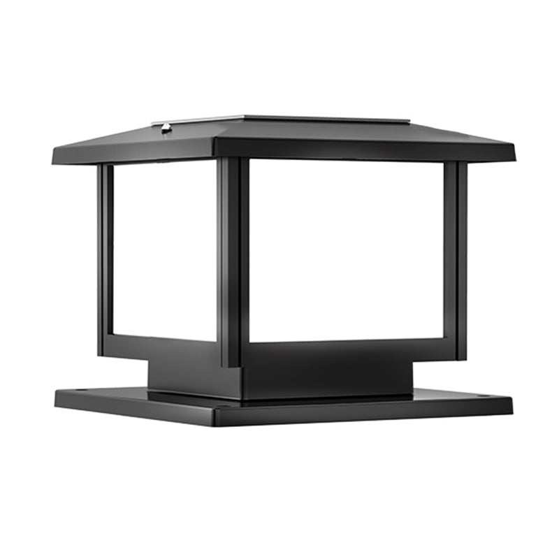 Modern Geometric Pillar Lamp Minimalist LED Solar Lighting Fixture for Garden