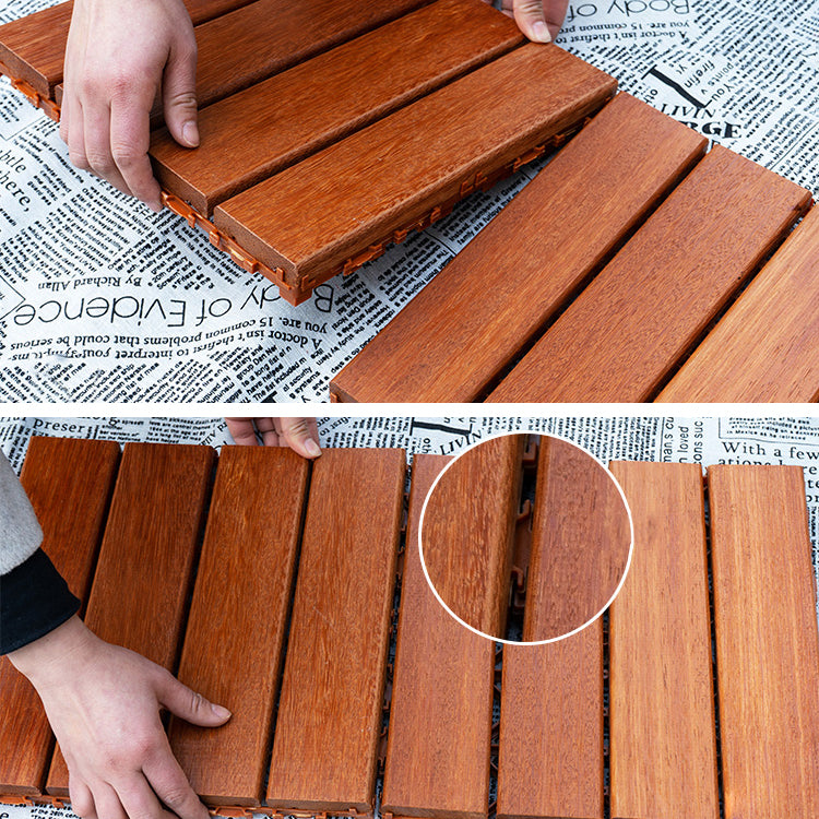 Outdoor Flooring Composite Interlocking Red Brown Decking Tiles