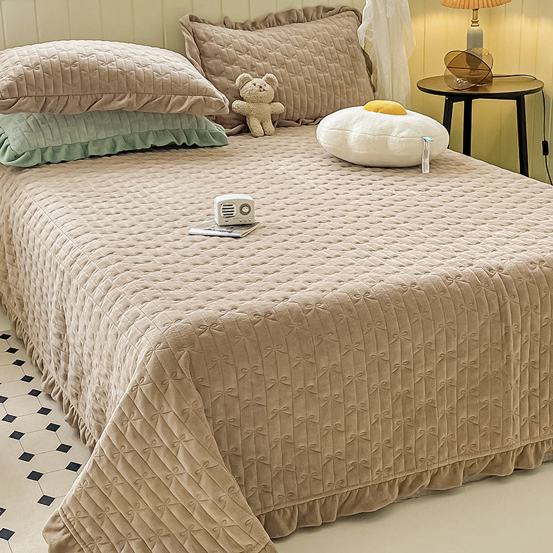 Flannel Bed Sheet Set Winter Elegant Fitted Sheet for Bedroom