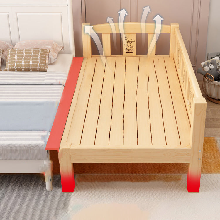 Traditional Style Solid Wood Nursery Bed with Mattress and Guardrail