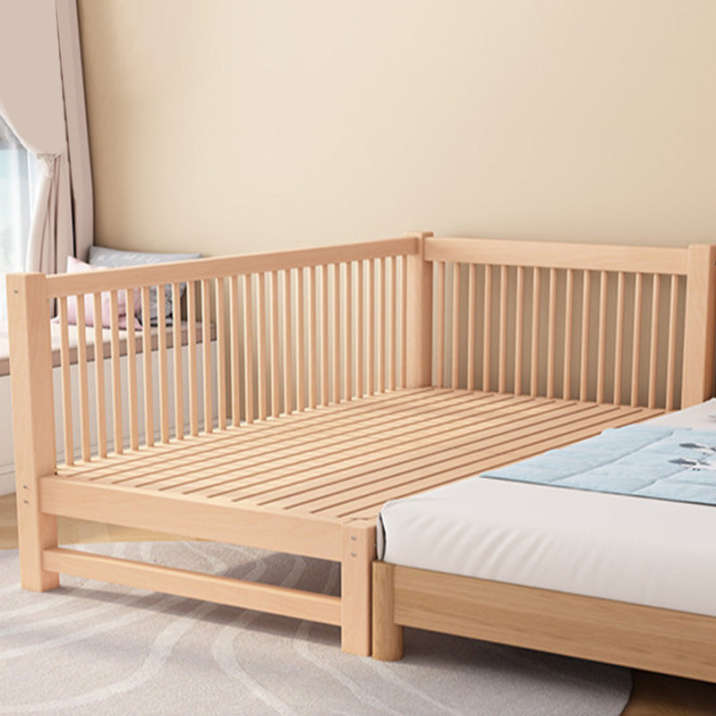 Washed Natural Nursery Crib Modern Wood  Nursery Crib with Guardrail