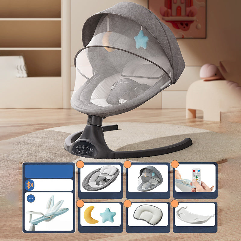 Portable Oval Crib Cradle Metal Moses Basket with Upholstered for Baby