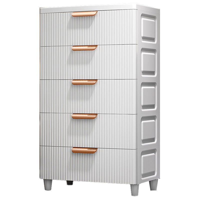Ultra Modern Plastic Vertical Kids Nightstand with Drawers for Bedroom