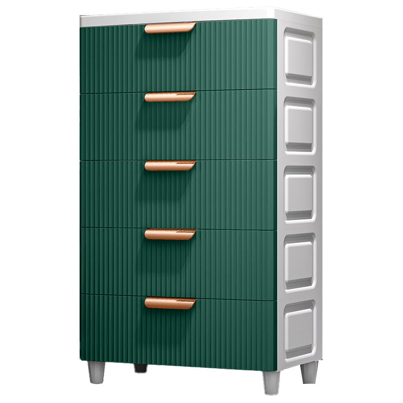Ultra Modern Plastic Vertical Kids Nightstand with Drawers for Bedroom