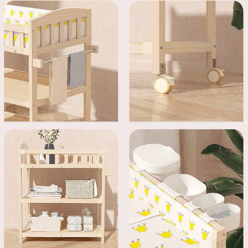 Modern Changing Table Wooden Baby Changing Table with Storage