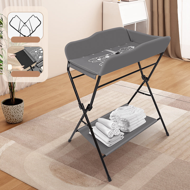 Modern Baby Changing Table Folding Metal Changing Table with Storage