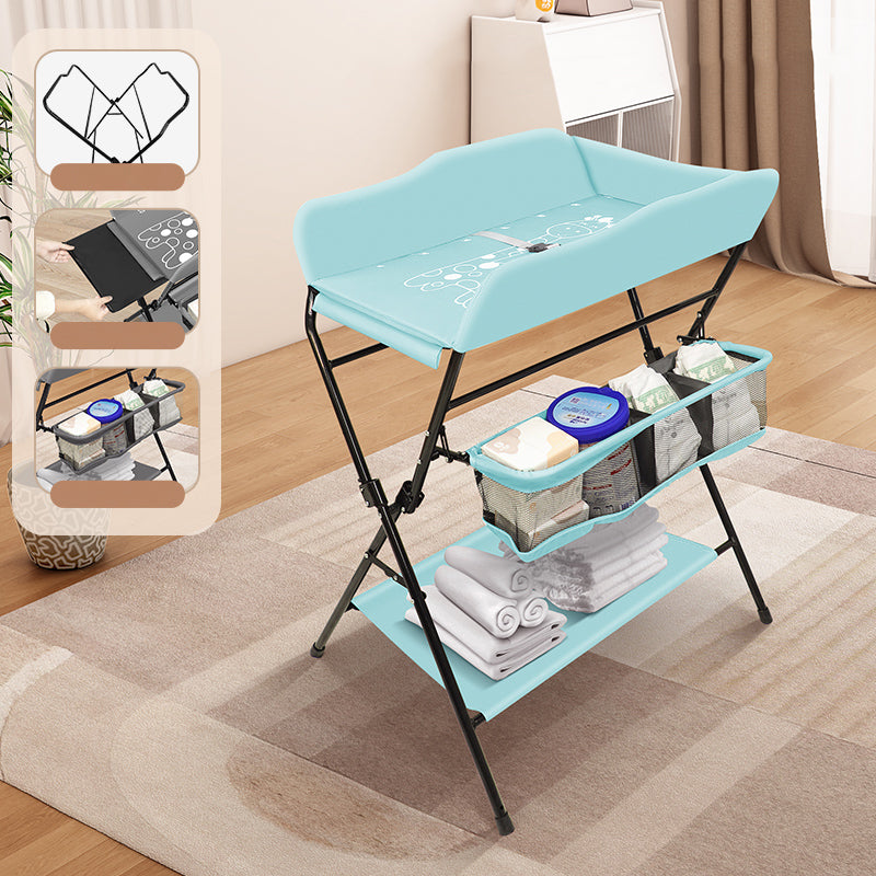 Modern Baby Changing Table Folding Metal Changing Table with Storage