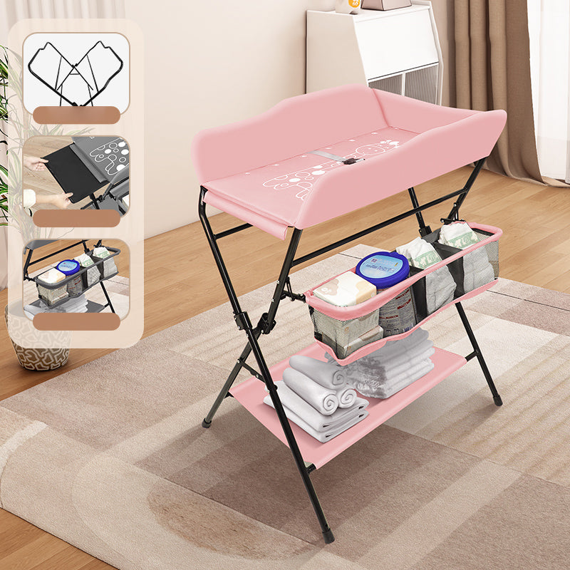 Modern Baby Changing Table Folding Metal Changing Table with Storage