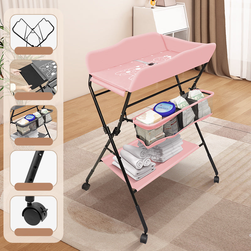 Modern Baby Changing Table Folding Metal Changing Table with Storage