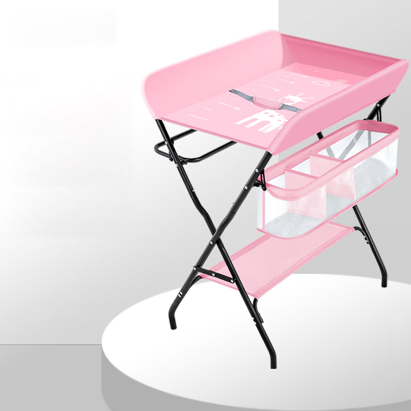 Modern Metal Changing Table 2-in-1 Baby Changing Table with Basket