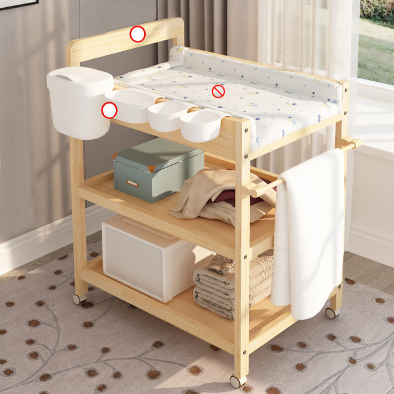 Pine Wooden Changing Table Modern Baby Changing Table with Storage