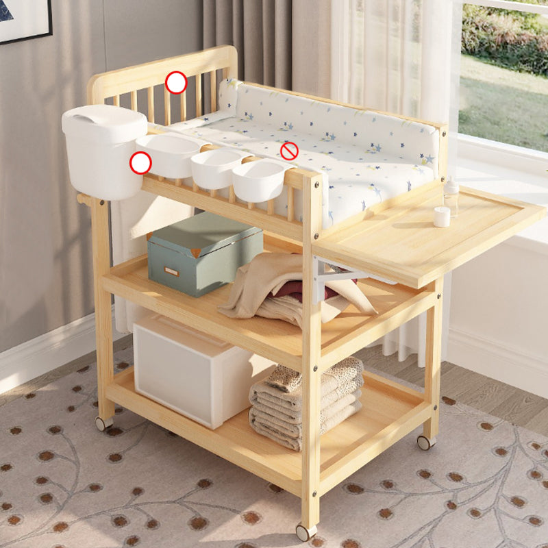 Pine Wooden Changing Table Modern Baby Changing Table with Storage