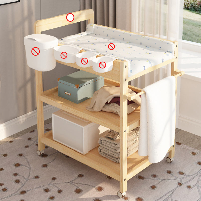 Pine Wooden Changing Table Modern Baby Changing Table with Storage