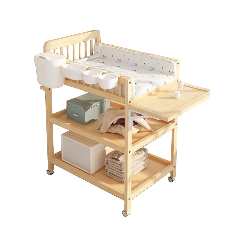 Pine Wooden Changing Table Modern Baby Changing Table with Storage