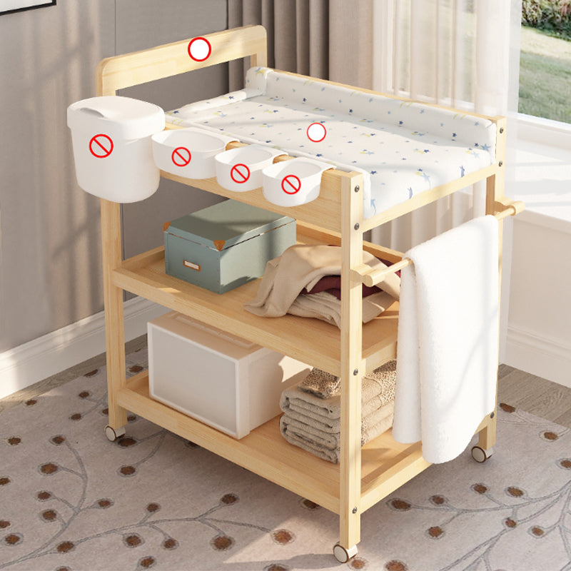 Pine Wooden Changing Table Modern Baby Changing Table with Storage