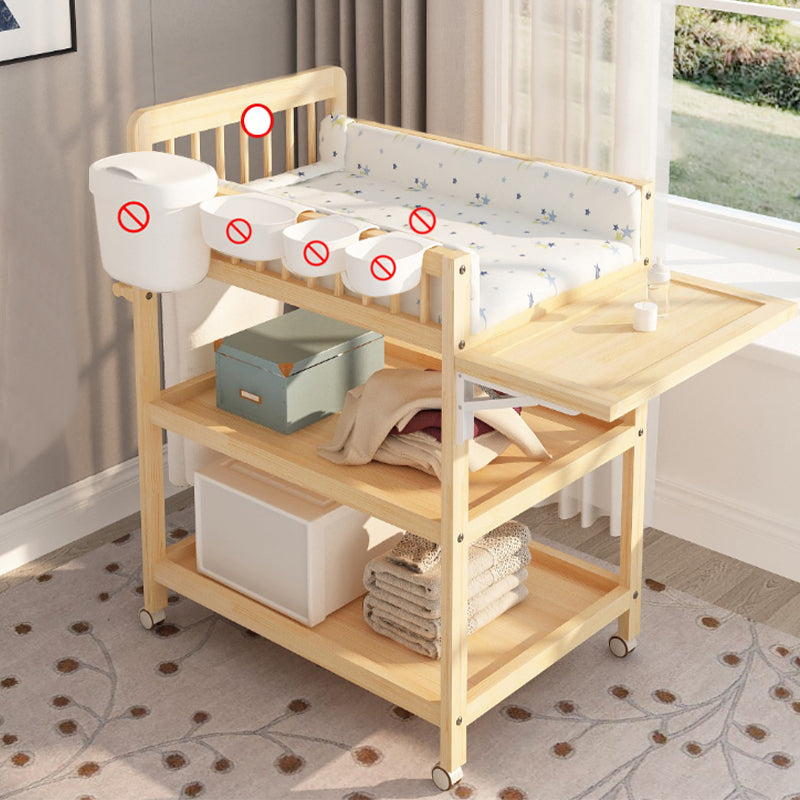 Pine Wooden Changing Table Modern Baby Changing Table with Storage