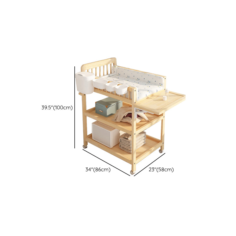 Pine Wooden Changing Table Modern Baby Changing Table with Storage