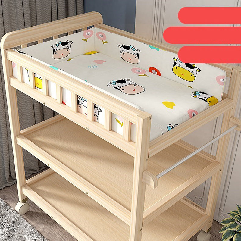 Wooden Baby Changing Table Flat Top Changing Table with Storage Changing Table