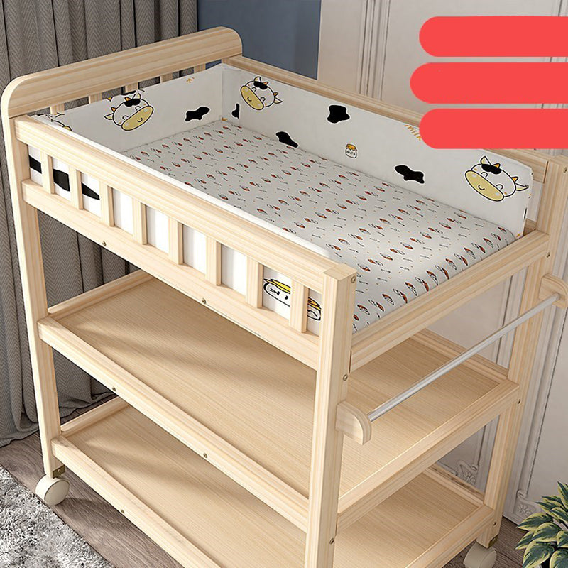 Wooden Baby Changing Table Flat Top Changing Table with Storage Changing Table
