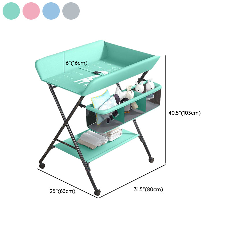 Folding Changing Table Modern Baby Changing Table with Basket