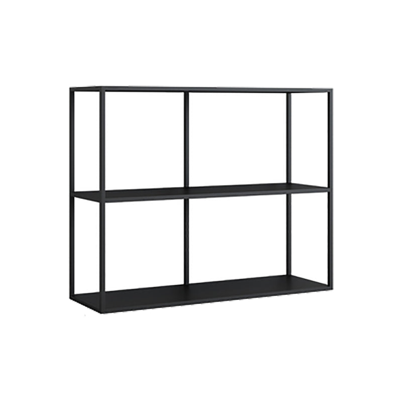 Modern Metal Open Storage Bookcase Black / White Bookshelf with Shelves