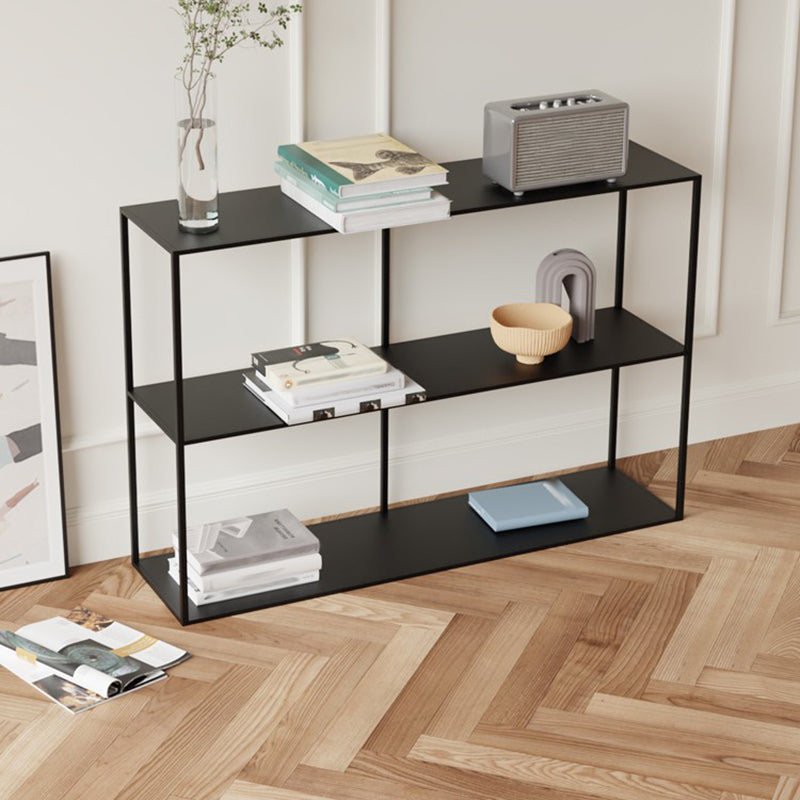 Modern Metal Open Storage Bookcase Black / White Bookshelf with Shelves